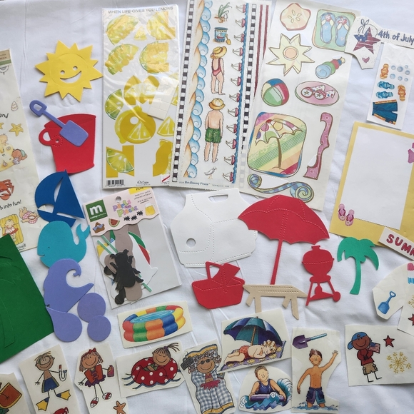 Scrapbook Stickers & diecuts summer picnic theme - Picture 2 of 11